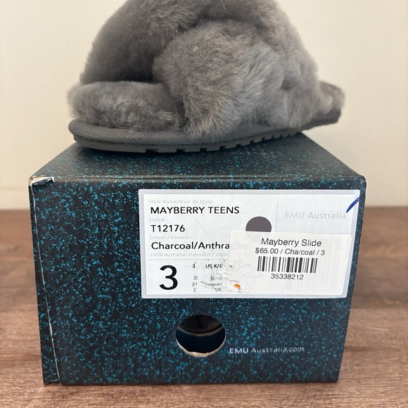 EMU Australia x Free People Mayberry Teddy Cozy Slippers Gray 4 Women 3 Kids NWT - Picture 3 of 15